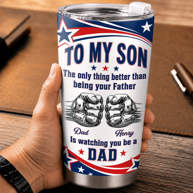 Personalized Tumbler – Gifts For Son – Built Tough Loved Forever