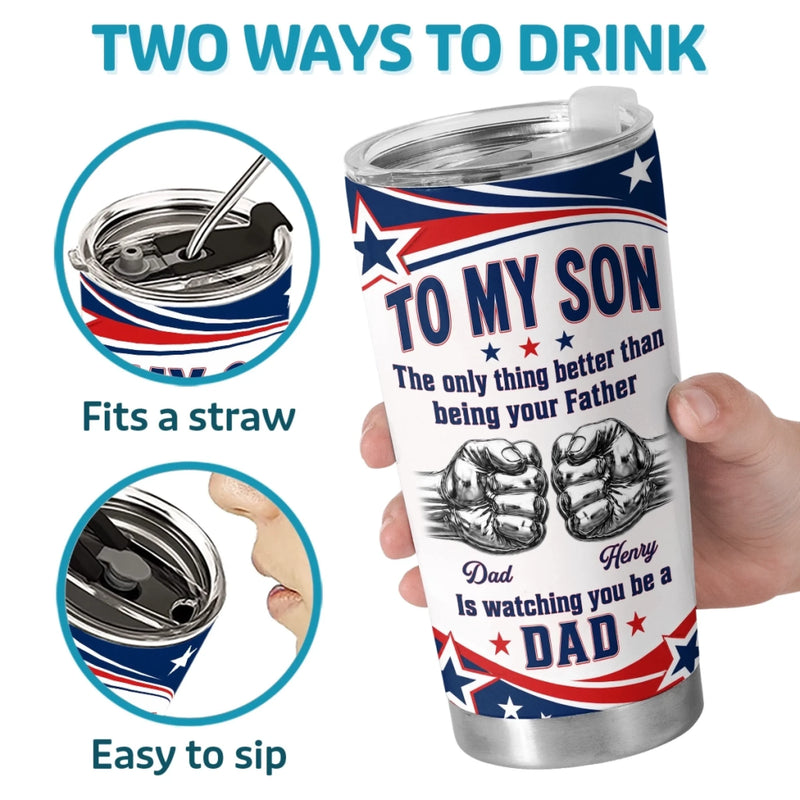 Personalized Tumbler – Gifts For Son – Built Tough Loved Forever