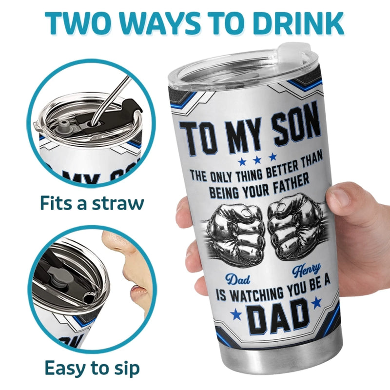 Personalized Tumbler – Gifts For Son – Strong Brave And Kind Always