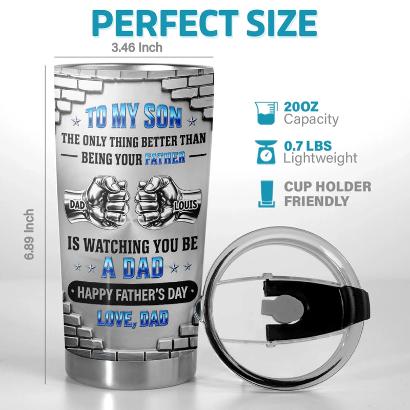 Personalized Tumbler – Father's Day Gifts For Son – To My Son, Proud Forever