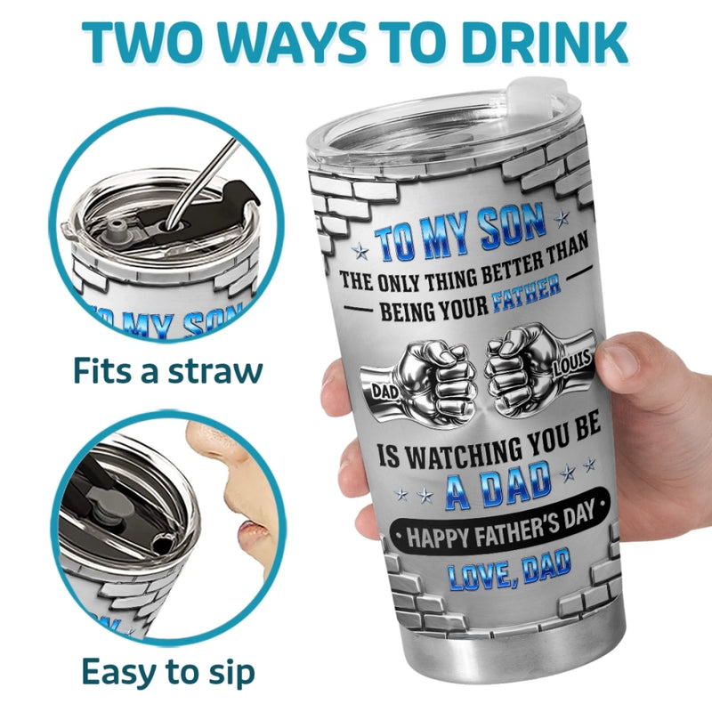 Personalized Tumbler – Father's Day Gifts For Son – To My Son, Proud Forever