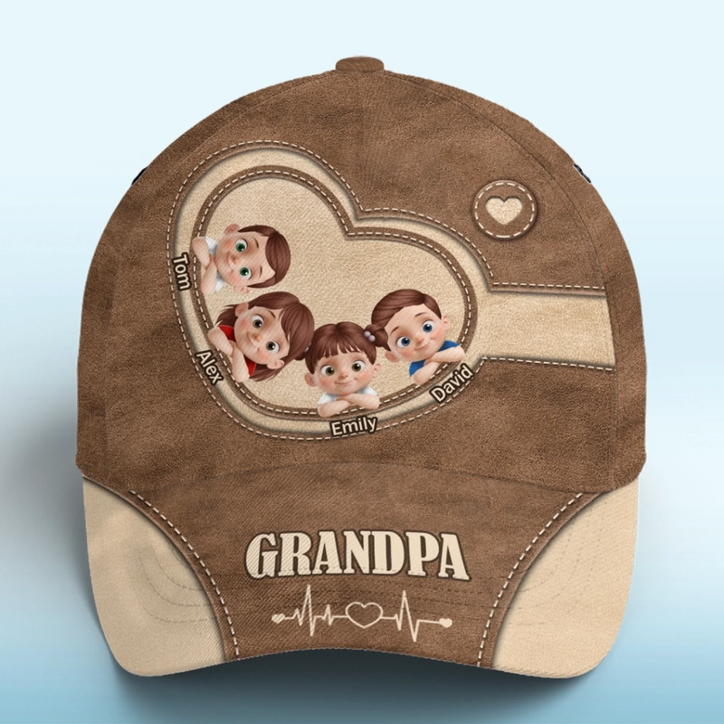 Personalized Classic Cap – Gift For Dad, Grandpa – Love Runs In This Cap