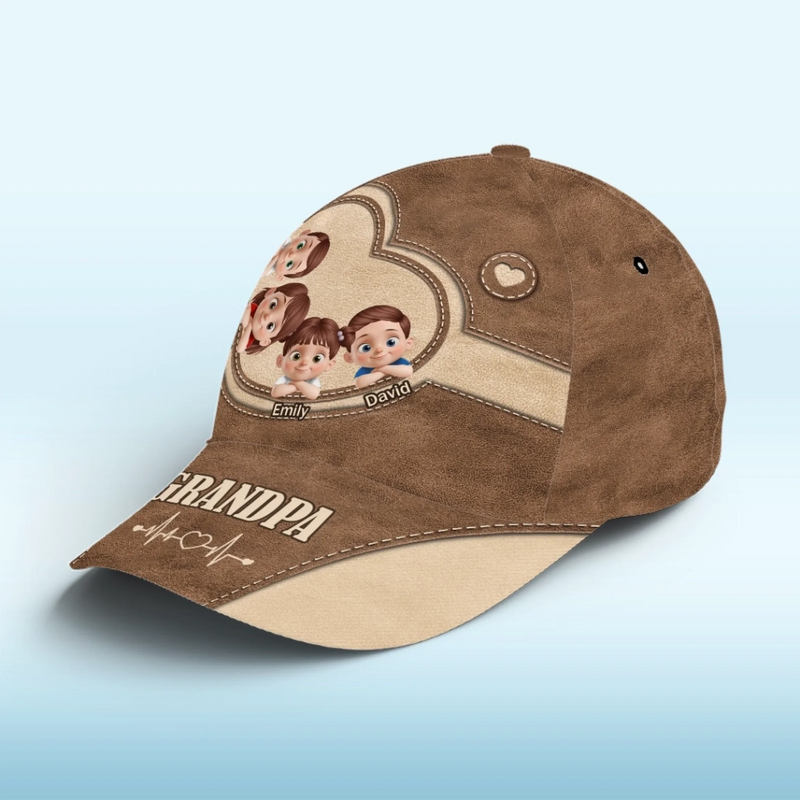 Personalized Classic Cap – Gift For Dad, Grandpa – Love Runs In This Cap