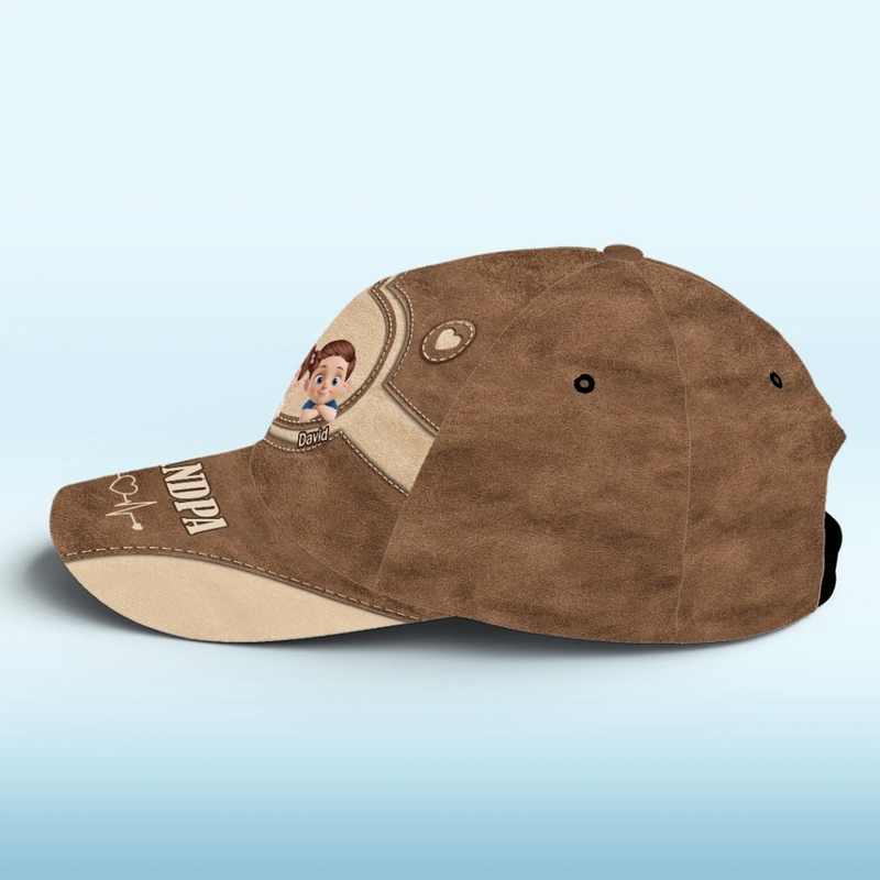 Personalized Classic Cap – Gift For Dad, Grandpa – Love Runs In This Cap