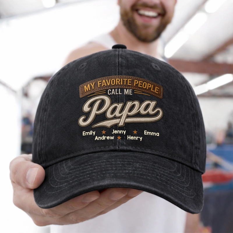 Personalized Washed Baseball Cap – Gifts For Dad, Grandpa – Strong Like Dad Always