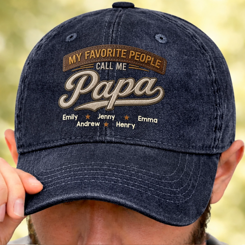 Personalized Washed Baseball Cap – Gifts For Dad, Grandpa – Strong Like Dad Always
