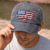 Personalized Washed Cap – Gifts For Dad, Grandpa – Dad’s Love Leads The Way