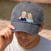 Personalized Photo Washed Cap – Birthday Gifts For Dad, Grandpa – The Best Memories Start With Dad
