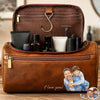 Personalized Photo Leather Toiletry Bag – Gifts For Dad, Grandpa – Forever Proud To Call You Dad