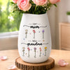 Personalized Oval Ceramic Flower Vase – Birthday Gifts For Grandma – Blessed With Generations Of Love
