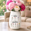 Personalized Oval Ceramic Flower Vase – Birthday Gifts For Grandma – Blessed With Generations Of Love
