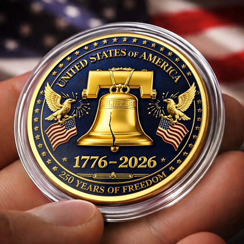 Personalized America 250th Anniversary Commemorative Keepsake Coin – Gifts For Family – Freedom Sounds Strong