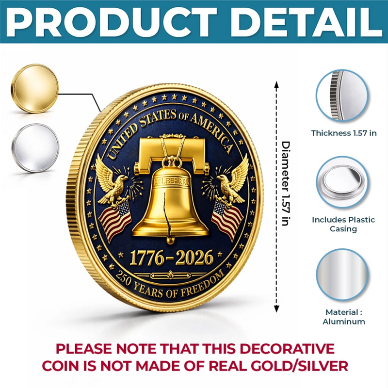 Personalized America 250th Anniversary Commemorative Keepsake Coin – Gifts For Family – Freedom Sounds Strong