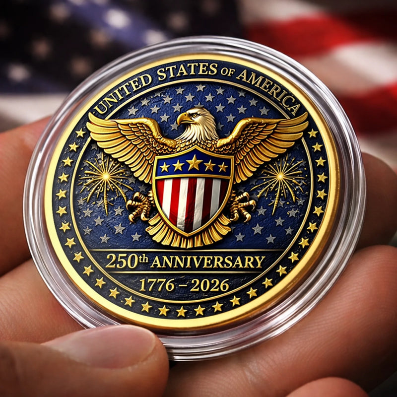 Personalized America 250th Anniversary Commemorative Keepsake Coin – Gifts For Family – Celebrating Liberty Together