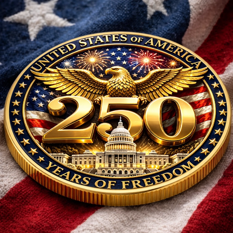 Personalized America 250th Anniversary Commemorative Keepsake Coin – Gifts For Family – Proud Of Our Shared Heritage