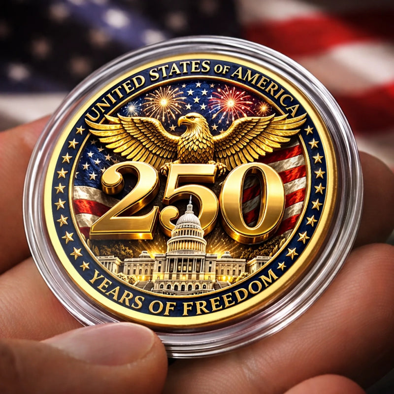 Personalized America 250th Anniversary Commemorative Keepsake Coin – Gifts For Family – Proud Of Our Shared Heritage