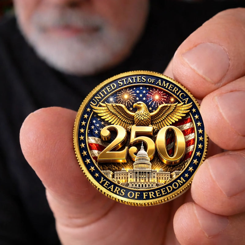 Personalized America 250th Anniversary Commemorative Keepsake Coin – Gifts For Family – Proud Of Our Shared Heritage