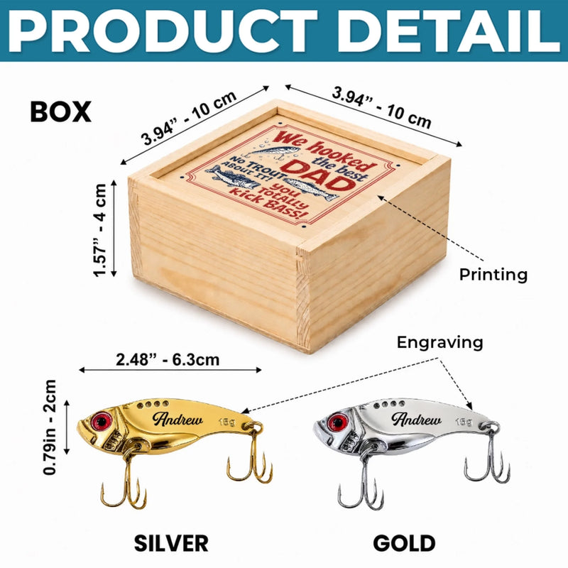 Personalized Fishing Lure – Fishing Gifts For Fisherman, Dad, Grandpa – Fishing Solves Most Problems
