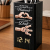 Personalized Pen Holder With Clock – Gifts For Husband – Forever Thankful For Your Love