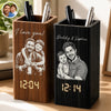 Personalized Photo Pen Holder With Clock – Gifts For Dad, Grandpa – Dad Makes Life Extraordinary