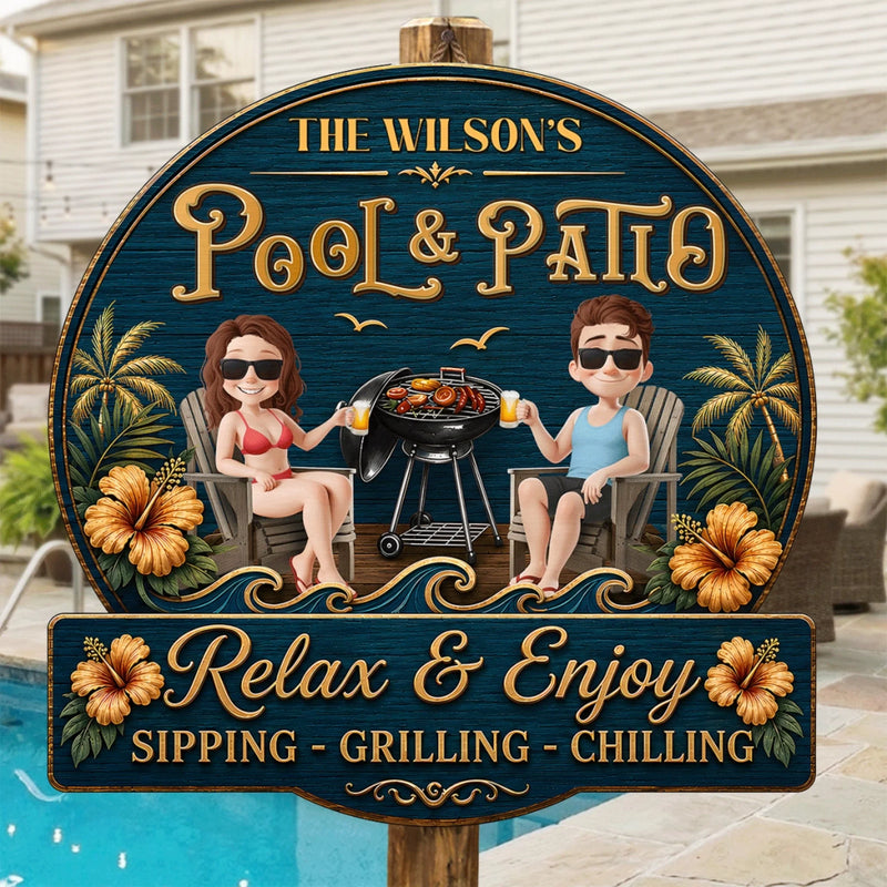 Personalized Wood Sign – Summer Gifts for Couple – Welcome To Our Backyard Bar