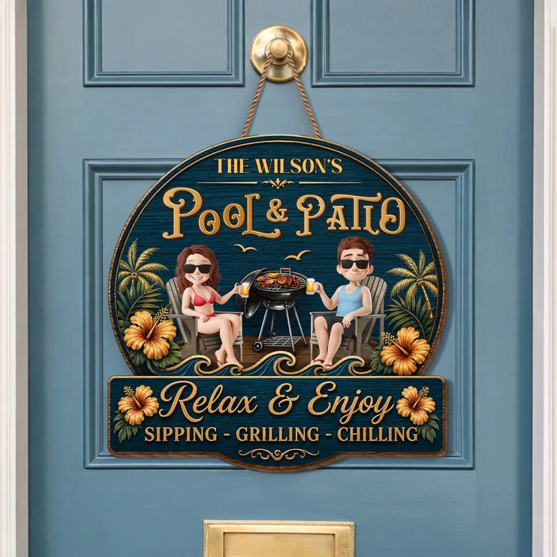 Personalized Wood Sign – Summer Gifts for Couple – Welcome To Our Backyard Bar