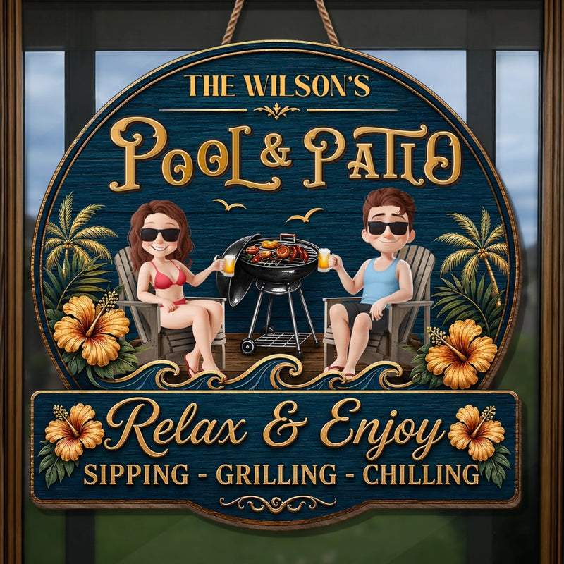 Personalized Wood Sign – Summer Gifts for Couple – Welcome To Our Backyard Bar