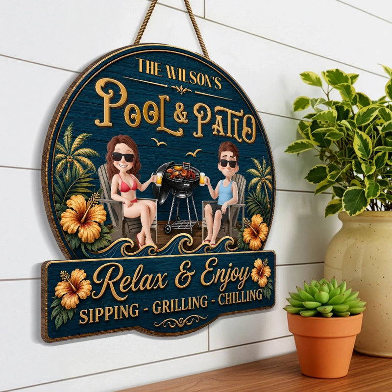 Personalized Wood Sign – Summer Gifts for Couple – Welcome To Our Backyard Bar