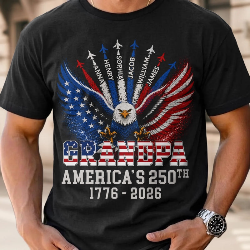 Personalized America 250th Anniversary T-shirt, Hoodie – Gifts For Dad, Grandpa – Generations Of Freedom