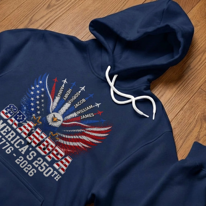 Personalized America 250th Anniversary T-shirt, Hoodie – Gifts For Dad, Grandpa – Generations Of Freedom