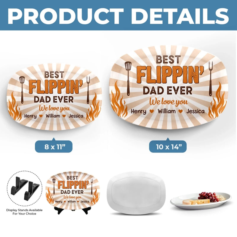 Personalized Platter – Father's Day Gifts For Dad, Grandpa – Best Flippin' Dad Ever
