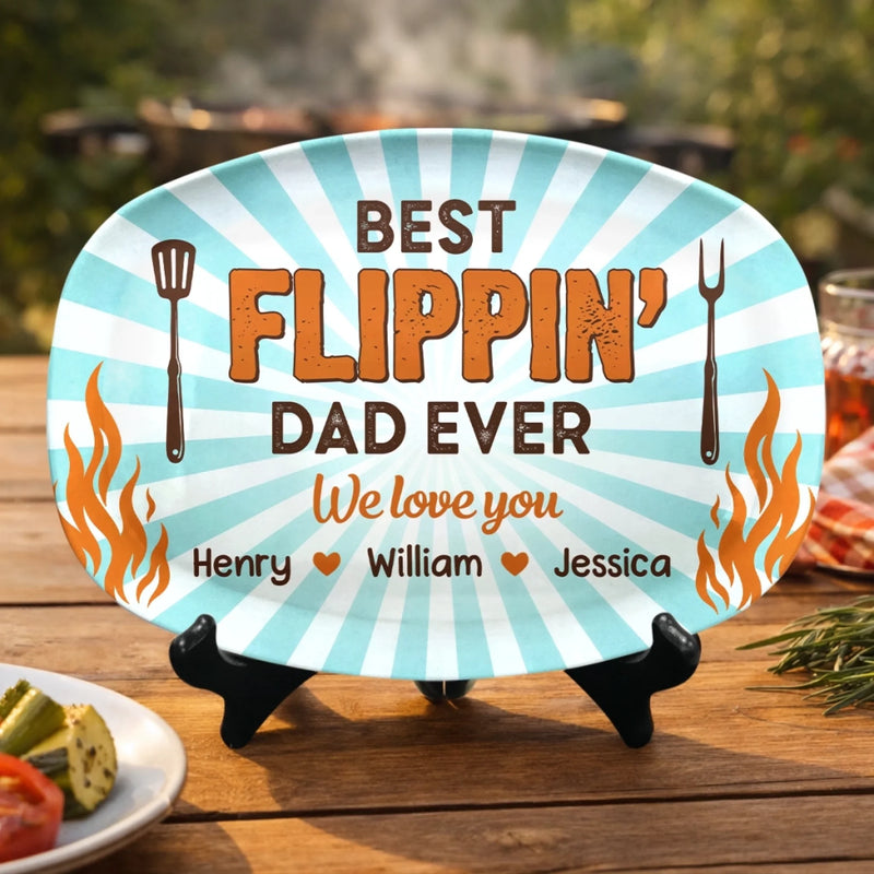 Personalized Platter – Father's Day Gifts For Dad, Grandpa – Best Flippin' Dad Ever