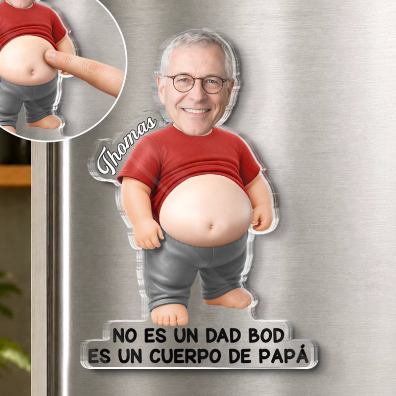 Imán de Nevera de Acrílico Personalizado con Foto – Regalos Divertidos para Papá y Abuelo – Cargando Chistes de Papá, Por Favor Espere