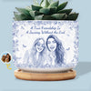 Personalized Photo Ceramic Plant Pot – Birthday Gifts For Women, Besties, Sisters, BFF – A Beautiful Friendship Blooms