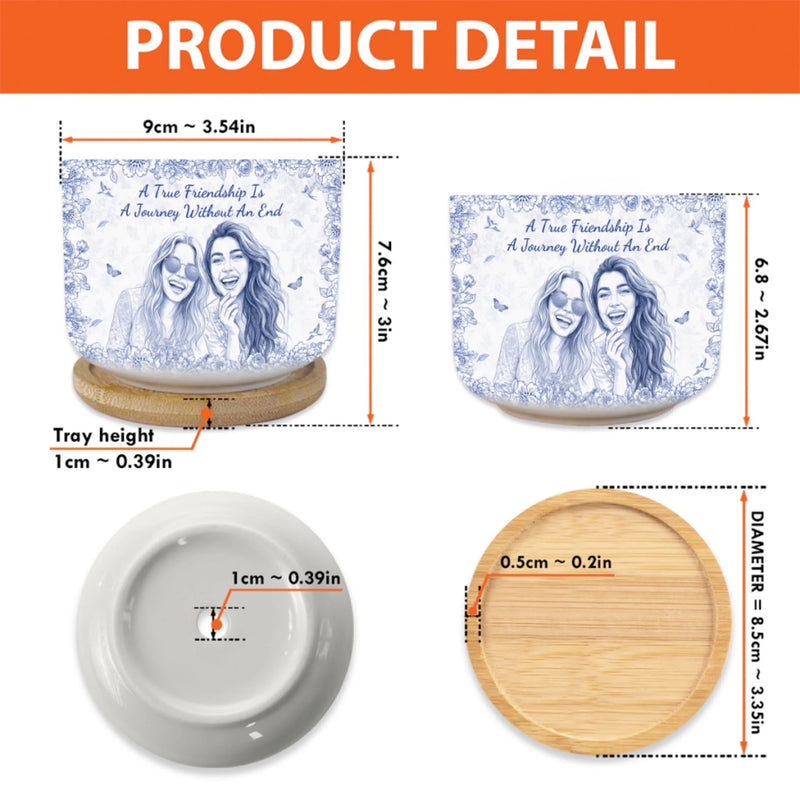 Personalized Photo Ceramic Plant Pot – Birthday Gifts For Women, Besties, Sisters, BFF – A Beautiful Friendship Blooms