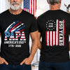 Personalized America 250th Anniversary Unisex T-shirt – Gifts For Dad, Grandpa – Proud American Since Birth