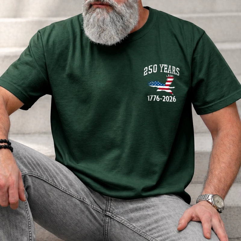 Personalized America 250th Anniversary Unisex T-shirt – Gifts For Dad, Grandpa – Red White Blue