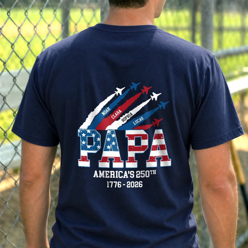 Personalized America 250th Anniversary Unisex T-shirt – Gifts For Dad, Grandpa – Red White Blue