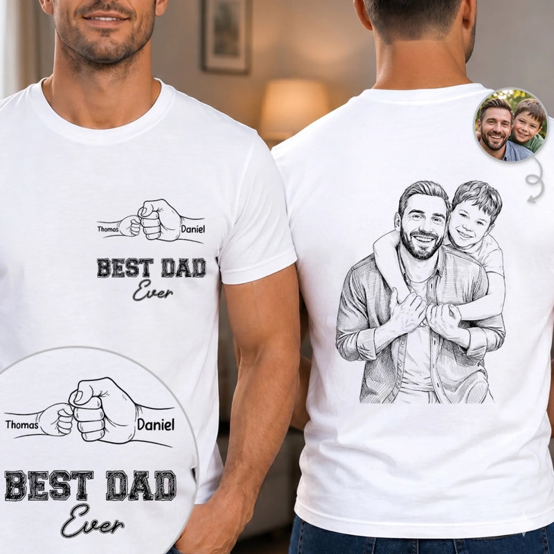 Personalized Photo Unisex T-shirt – Gifts For Dad, Grandpa – Forever Grateful For Dad