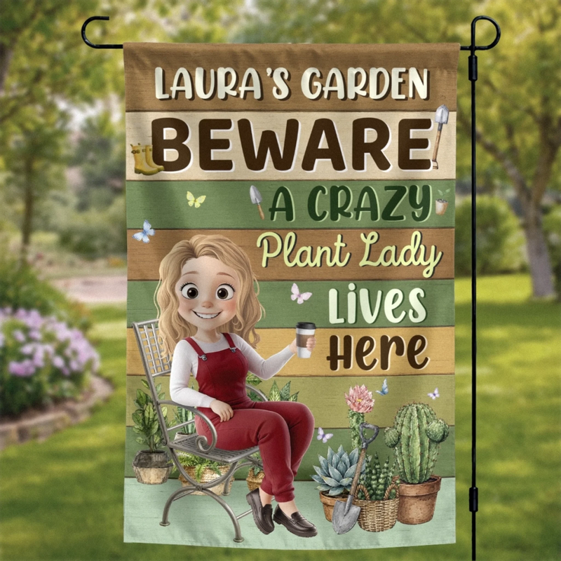 Personalized Flag – Gifts For Gardeners – Welcome To Her Happy Corner