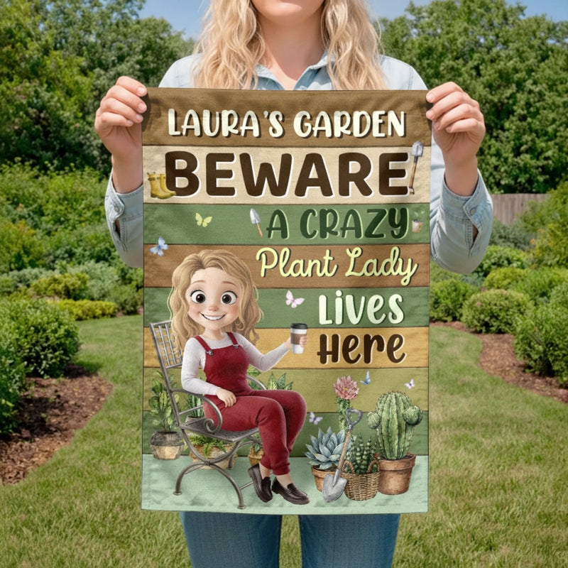 Personalized Flag – Gifts For Gardeners – Welcome To Her Happy Corner