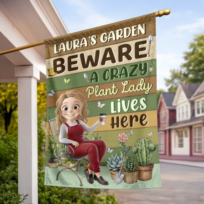 Personalized Flag – Gifts For Gardeners – Welcome To Her Happy Corner