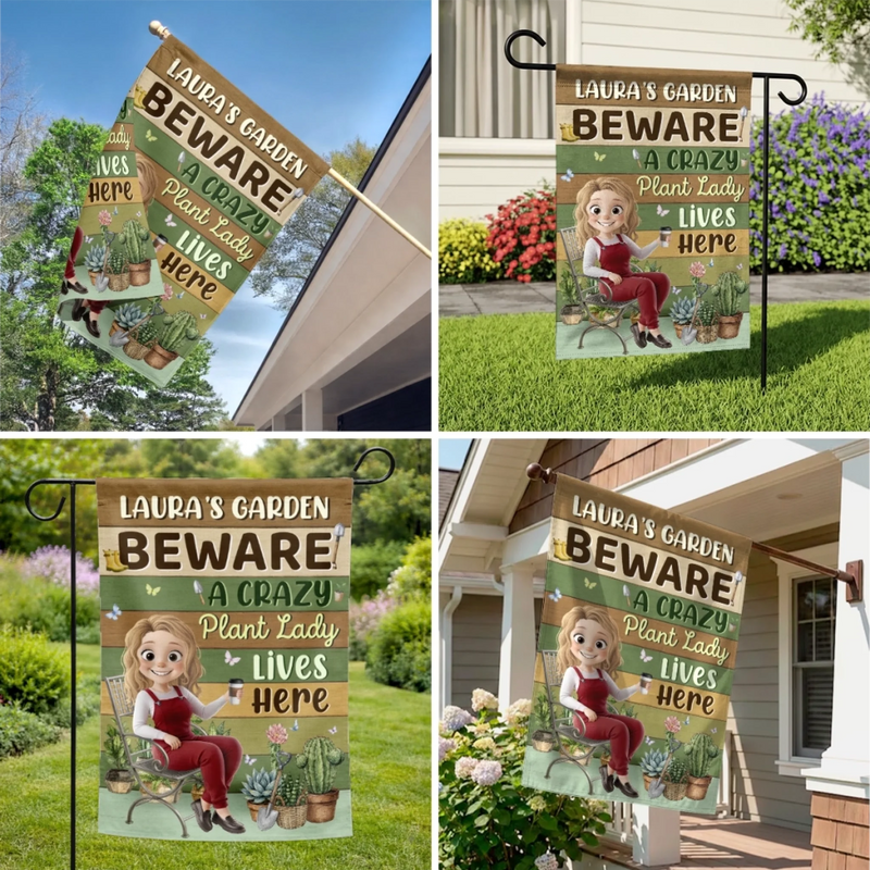 Personalized Flag – Gifts For Gardeners – Welcome To Her Happy Corner
