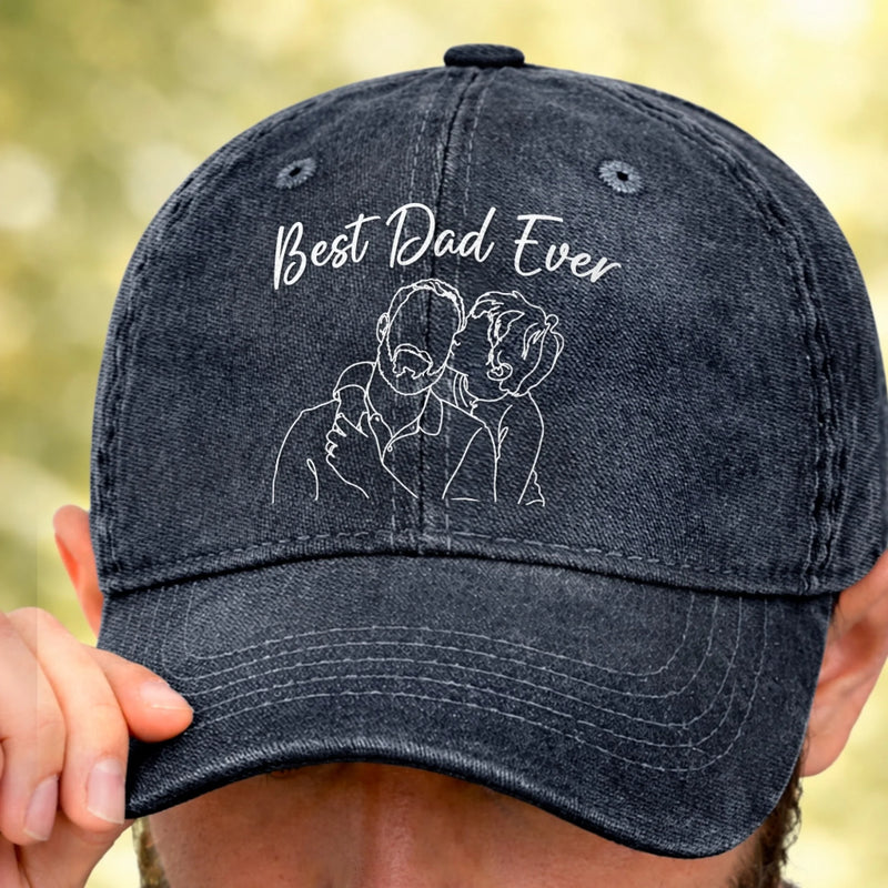 Personalized Photo Washed Cap – Gifts For Dad, Grandpa – Dad Is My Everyday Hero