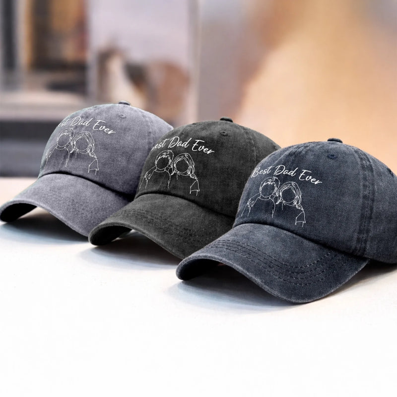 Personalized Photo Washed Cap – Gifts For Dad, Grandpa – Dad Is My Everyday Hero