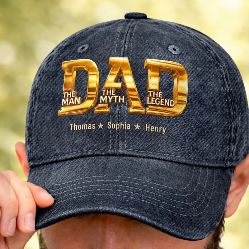 Personalized Washed Cap – Gifts For Dad, Grandpa – Forever My Greatest Hero