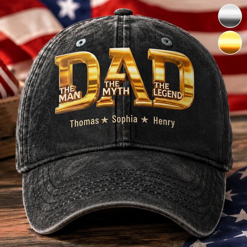 Personalized Washed Cap – Gifts For Dad, Grandpa – Forever My Greatest Hero