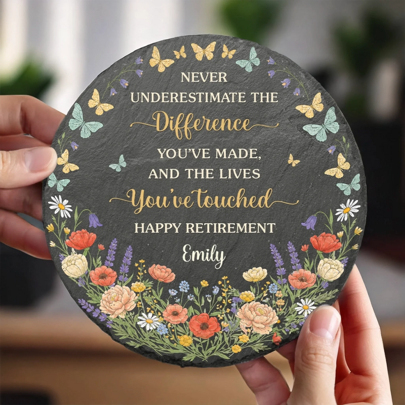 Personalized Round Shaped Stone With Stand – Retirement Gifts For Women, Men – The Best Is Yet To Come