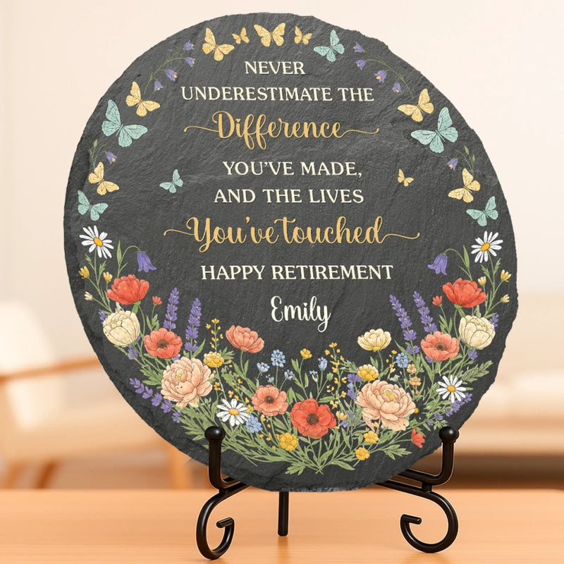 Personalized Round Shaped Stone With Stand – Retirement Gifts For Women, Men – The Best Is Yet To Come