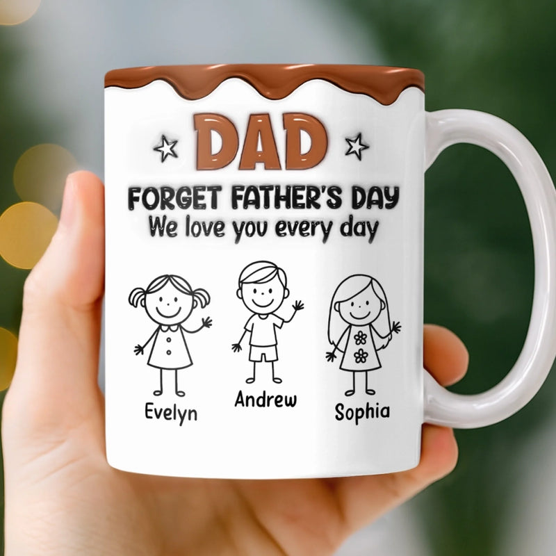 Personalized 3D Inflated Effect Printed Mug – Father's Day Gifts For Dad, Grandpa – Powered By Dad Energy